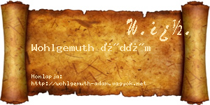 Wohlgemuth Ádám névjegykártya